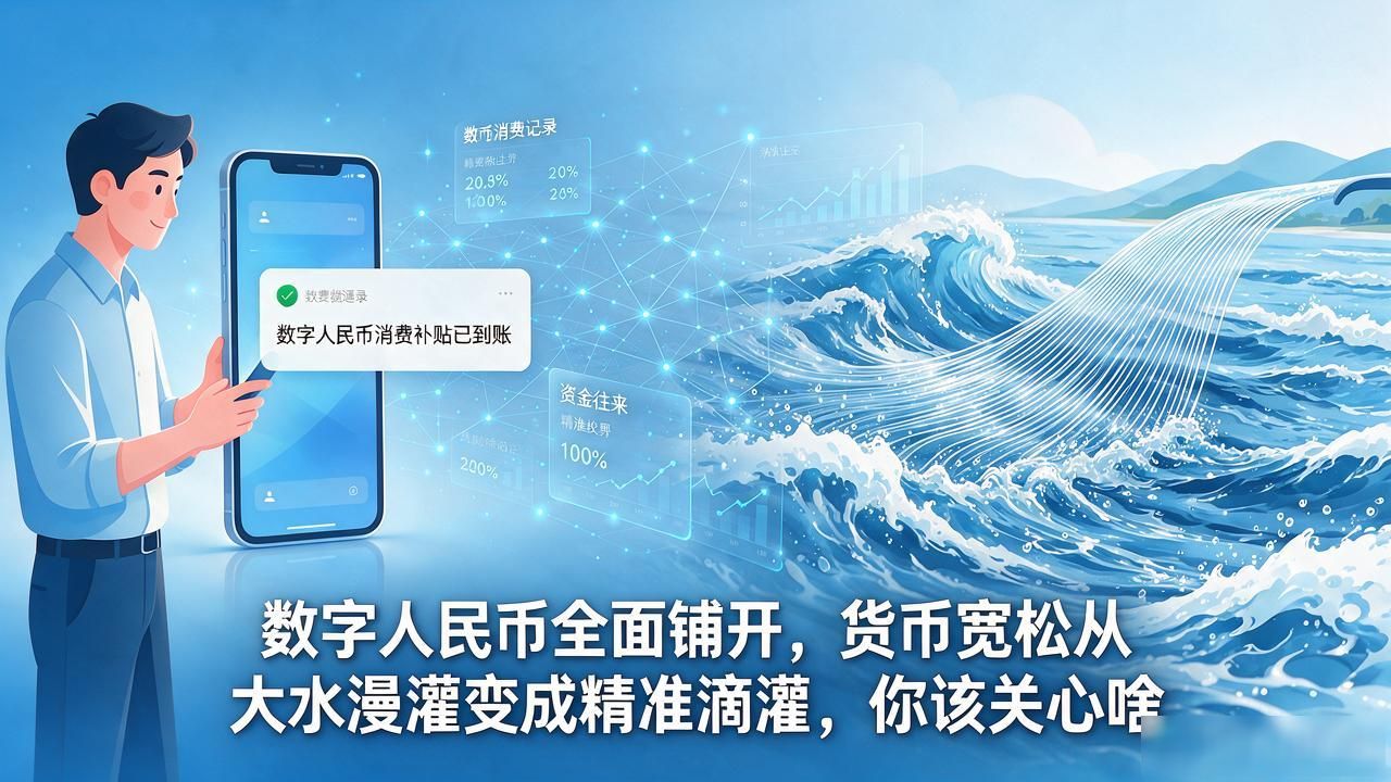 数字人民币全面铺开，货币宽松从大水漫灌变成精准滴灌，你该关心啥