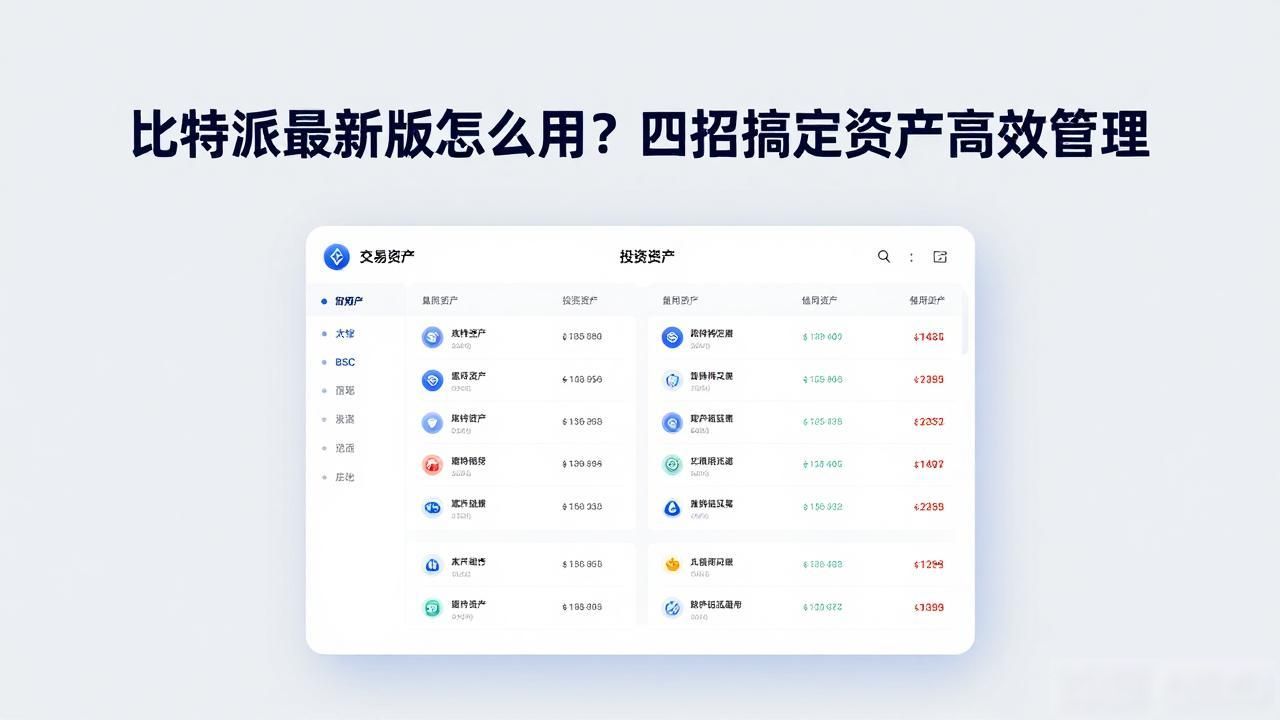 比特派最新版怎么用？四招搞定资产高效管理